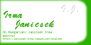 irma janicsek business card